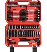 63-Piece Metric 1/4" Drive Socket Set & Nut Driver Set, Impact Standard & Deep Socket Set (4-15mm...