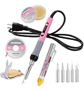 WORKPRO 90W Soldering Iron Kit with Digital Display(110V US Plug,Pink) | Ceramic Core, Iron Tips,...