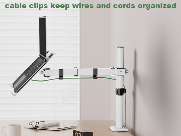 laptop arm mount for desk with cable management system