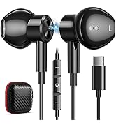 USB C Earbuds Magnetic Wired Headphones for iPad A16 for iPhone 17 Air 16 Pro Max 16e 15 Plus Sam...