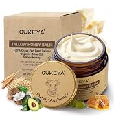 OUKEYA Beef Tallow for Face Nourishing Tallow & Honey Cream for Deep Hydration, Skin Firming & So...