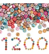 Gionlion 1200+Pcs Colorful Round 4x7mm Letter Beads for Bracelet Making, Acrylic Alphabet Beads f...