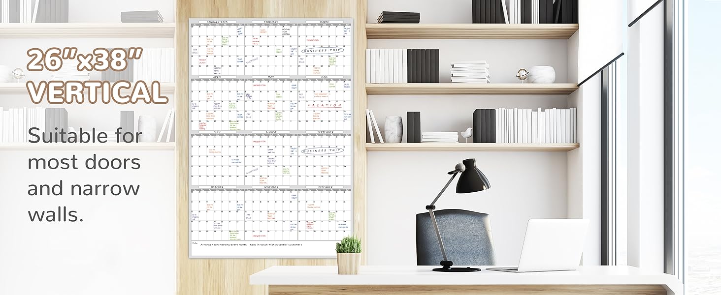 Dry Erase undated yearly wall calendar 26x38 inch