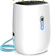 Dehumidifiers for Home,Posdry 27 OZ(800ml) Small Auto Shut off Dehumidifiers with Drain Hose,Port...