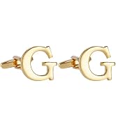 Salutto Men's Gold Alphabet Cufflinks 1 Pair with Gift Box