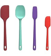 ChefAide 4 Pieces Silicone Spatula Set, Food Grade Rubber Spatula, Upgrade Strong Handle with Erg...
