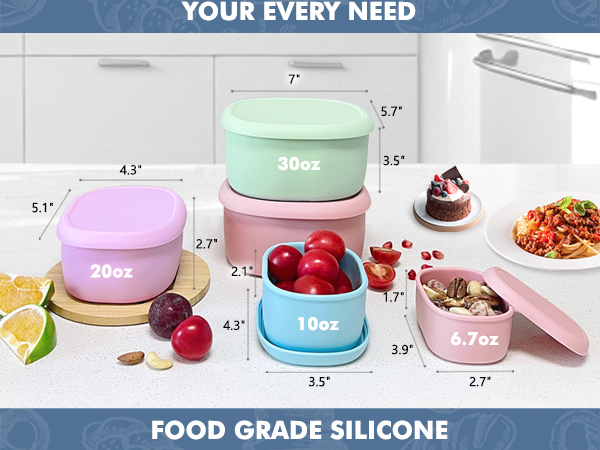 Lunch Box Bento with Lids BPA Free Dishwasher Microwave Oven Freezer Safe