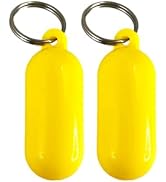 2 Pcs Yellow Floating Keychain Pills-Shape Float Key Rings for Boat Sailings Kayak Surfing Water ...