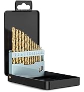 Lichamp 13-Piece HSS Drill Bit Set, Titanium Coating High-Speed Steel Drill Bits from 1/16