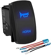 DaierTek UTV RZR Horn Button Rocker Switch Blue LED 12 Volt John Deere Polaris Ranger Auto Train ...