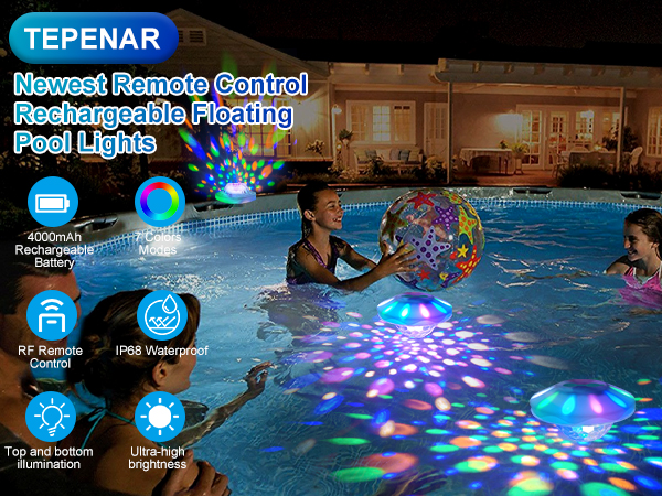 Rechargeable Floating Pool Lights