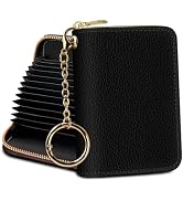 Credit Card Holder RFID Wallet, Small Card Holder Wallet for Women with Keychain Zipper, Funny Le...