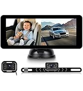 Orderich 6.86 Inch IPS Baby Car Monitor 2 in 1 Rear Seat Camera with AHD Reversing Camera 360° Ro...