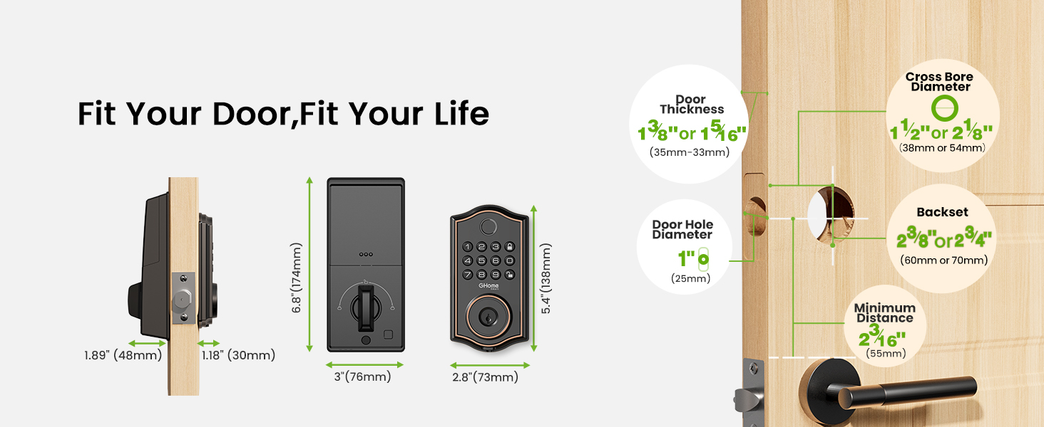 Ghome Smart Deadbolt Lock for Front Door