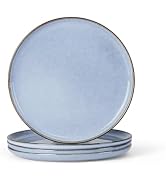 Herogo 4-Piece Stoneware Dinner Plates Set, 7.9" Ceramic Round Dessert Plate Set, Small Handmade ...