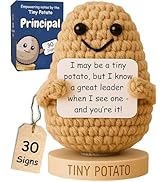 Gift for Principals - Tiny Potato with 30 Swappable Appreciation Signs - Funny Principal Gifts fo...