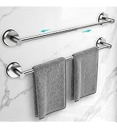 Adjustable Suction Cup Towel Bar for Bathroom Wall,14.6Inch~24 Inch Towel Racks for Bathroom,Stai...