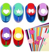 Jucoan 26 PCS Craft Hole Punch Shapes Set, 6 Pcs1 Inch Small Hole Punch, Heart, Star, Butterfly, ...