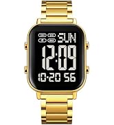 FANMIS Classic Unisex Digital Sports Watches Women's Men's Multifunctional Watch Stainless Steel ...