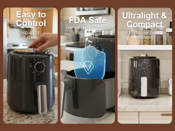 small air fryer small airfryer mini air fryer oven compact air fryer 2 people air fryer basket black