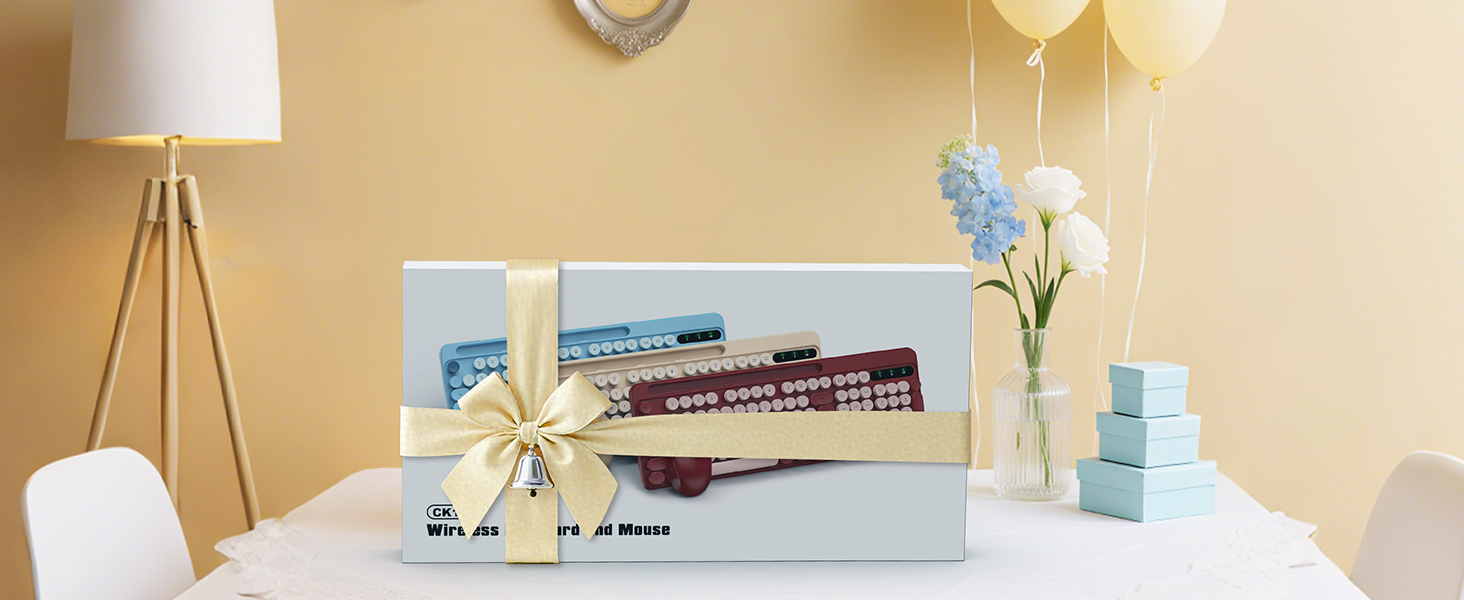 Give the gift of style and convenience retro keyboard and mouse perfect for any special day