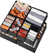 Criusia Drawer Organizer Clothes 12 Pack - Odorless Closet Organizers and Storage for Sock Underw...