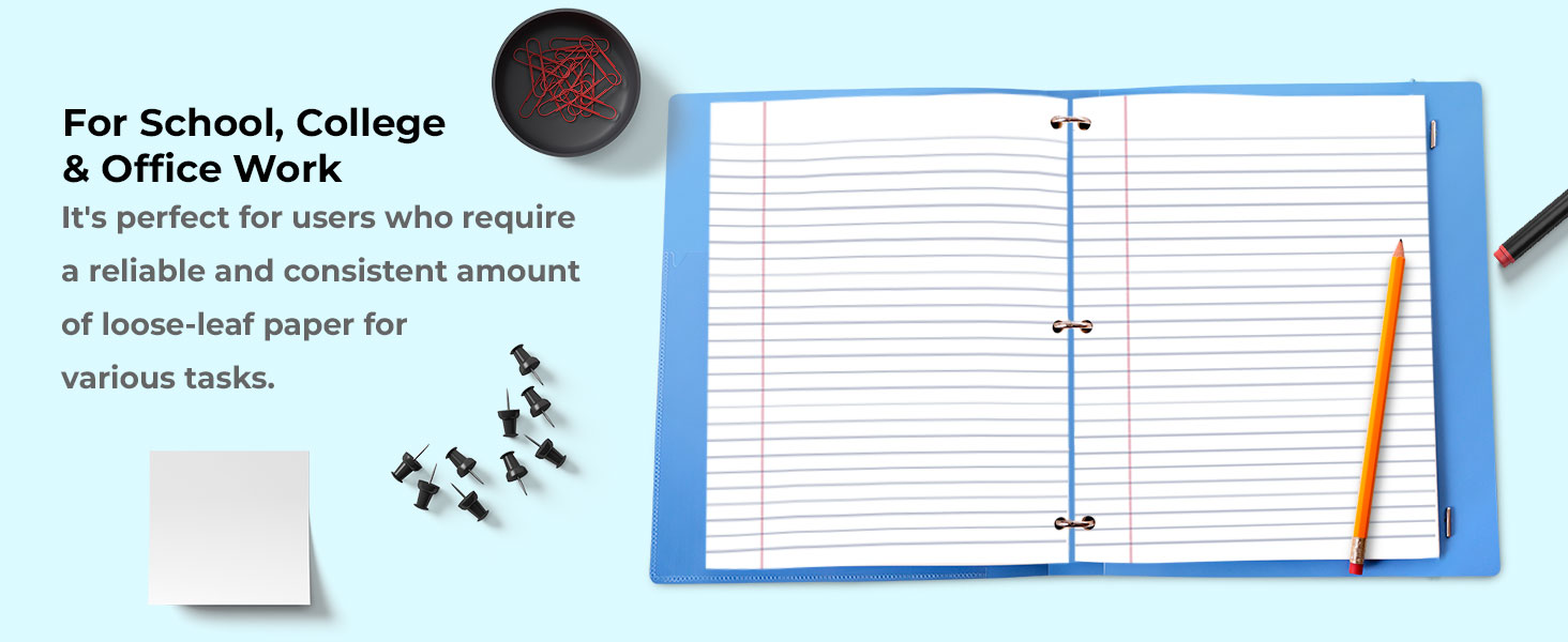 bulk ruled filler 24 pack 3-hole punched bulk college ruled paper thanksgiving classroom supplies