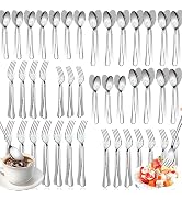 Forks and Spoons Silverware Set, Spoons and Forks Set of 40, Include DinnerForks Dessert Forks an...