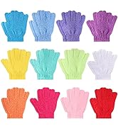 24 Pcs Shower Exfoliating Gloves Hand Exfoliating Glove Body Scrubber Loofah Washing Gloves for S...