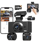 4 Channel Dash Cam Front and Rear Inside Left Right Car Dash Camera 360 View, 2.5K QHD Car Camera...