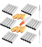 RoseFlower Croissant Tube Cream Horn Cones Tubes 30 Pcs Non-Stick Stainless Steel Pastry Baking M...