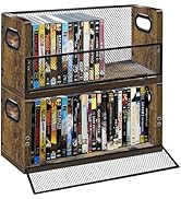 PUTNATRUE DVD Storage Rack 2 Pack, Stackable Media Organizer Holds 56 DVDs or 64 Blu ray Cases, S...
