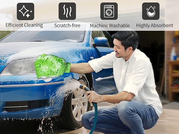 MR.SIGA Premium Microfiber Soft Chenille Car Wash Mitt