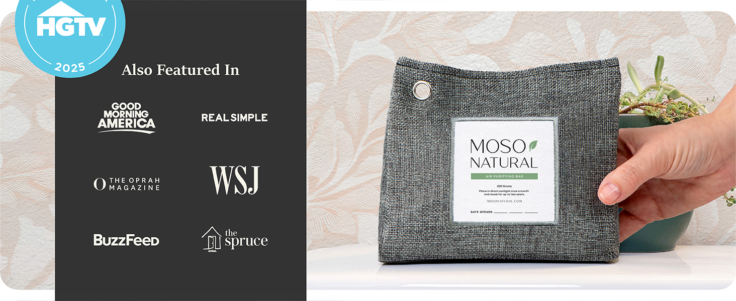 Unscented charcoal odor eliminator absorbs musty damp closet and bathroom smells naturally