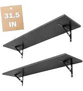 RedCall Floating Shelves for Wall,31.5 Inch Wall Mounted Shelves Set of 2,Long Board Shelves for ...