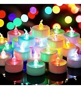 Yakpo 48 Pack Fast Color Changing Tea Lights Battery Operated, Flameless Flickering Electric Colo...