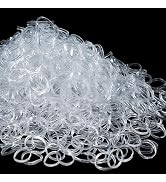 TsMADDTs Clear Rubber Bands, 1500PCS Small Hair Rubber Bands No Damage for Braid Hairs, Elastics ...