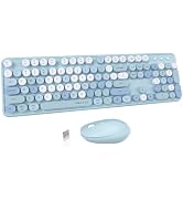 UBOTIE Colorful Wireless Keyboard and Mouse Combos, Retro Typewriter Floating Flexible Full-Sized...