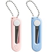 2Pcs Pink Blue Folding Scissors Mini Safe Portable Travel Scissors Foldable Telescopic Cutter Poc...