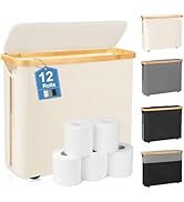 TACGEA Toilet Paper Storage Basket, Toilet Paper Container with Lid, Bathroom Organizer Hold up t...