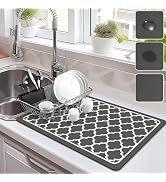Dish Drying Mat for Kitchen Counter Super Absorbent Drying Mat Hide Stain Dish Mat Drying Kitchen...