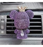 Cute Car Accessories, Bling Crystal Bear Car Air Freshener With Vent Clip,Rhinestone Aesthetic Ca...