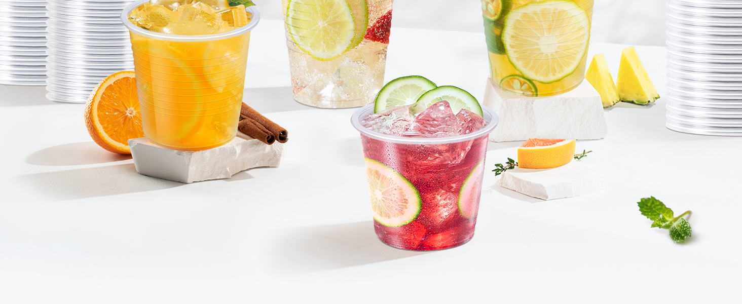 clear plastic cups