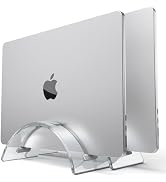 Vertical Laptop Stand for Desk,Dual Slot MacBook Stand Acrylic Invisible Desktop Notebook Dock,La...