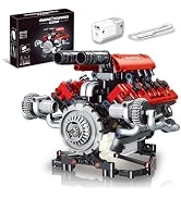 OWNONE 1 V8 Engine Model Kit That Work - 8-Cylinder Visible Engine Building Blocks Set with Motor...