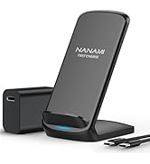 NANAMI Fast Wireless Charger, Qi Certified Wireless Charging Stand with QC3.0 Adapter USB Charger...