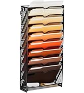 Lavatino 10-Tier Hanging File Organizer, Wall Mount File Holder for Mails Folders Papers Magazine...