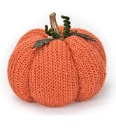 VIVIANYO HD Handmade Knitted Pumpkins 7inch Fabric Wrapped Fall Harvest Pumpkin Artificial Croche...