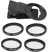 37mm Macro Close Up Filter Set, Plus 1/2/4/10 Macro Filter Mobile Phone Lens Filter for Mobile Ph...