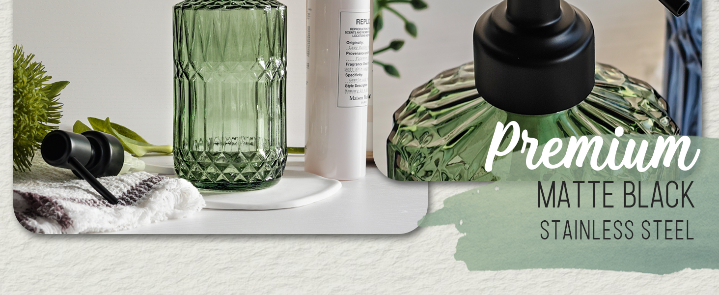 glass soap dispenser with pump